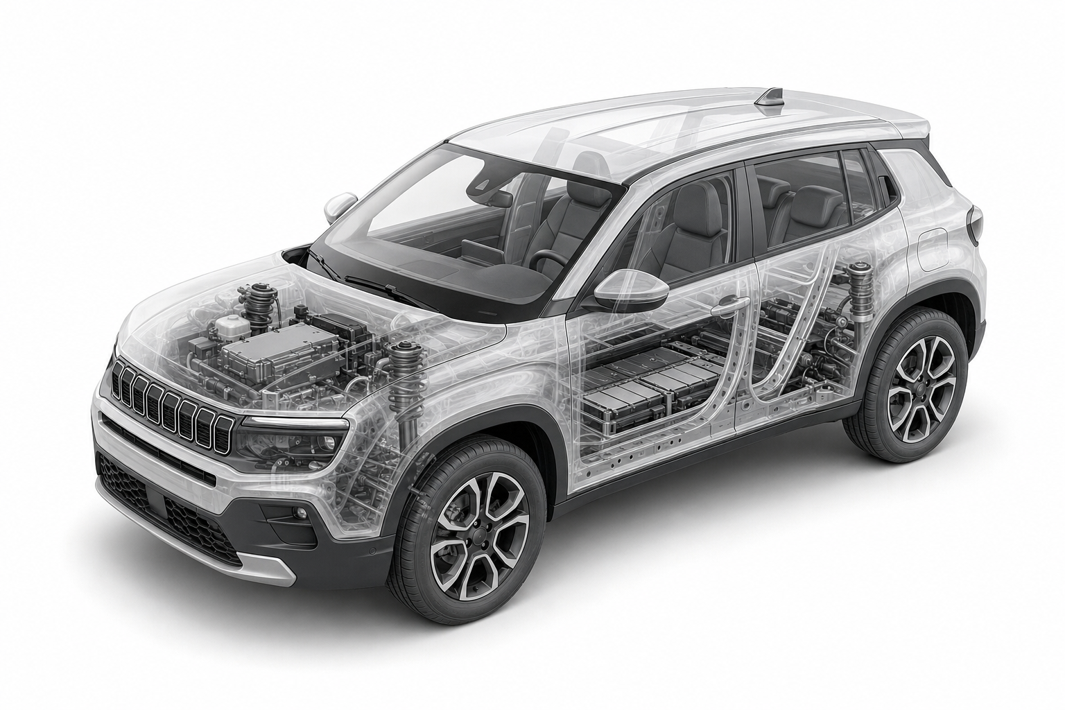 Przekrój modelu Jeep Avenger.