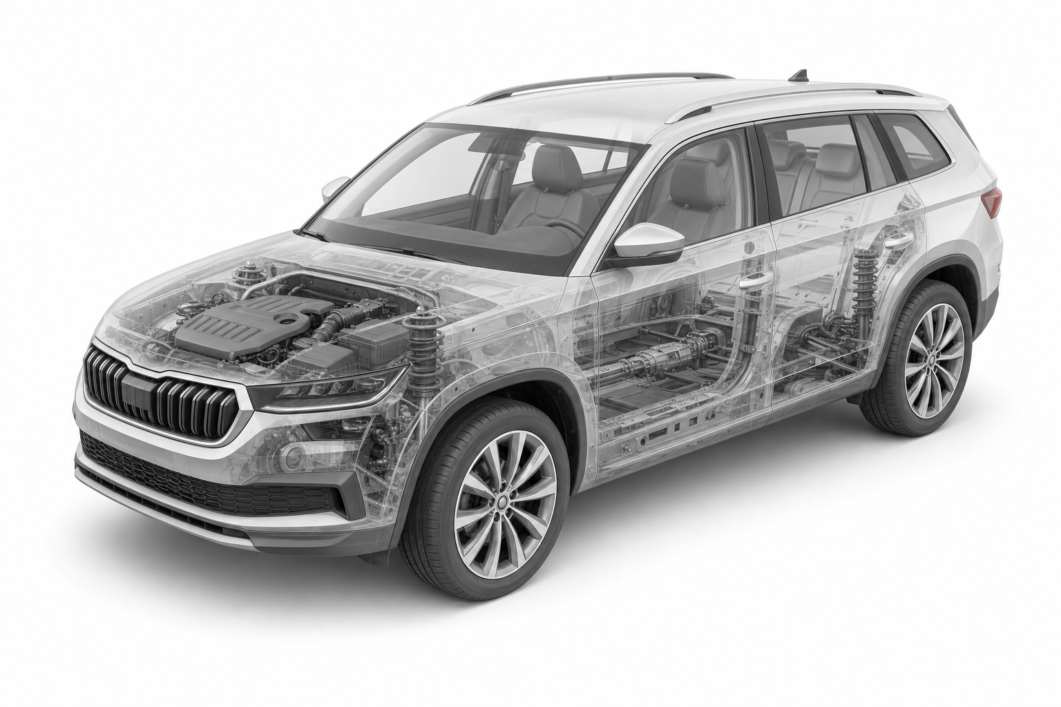Przekrój modelu Skoda Kodiaq.