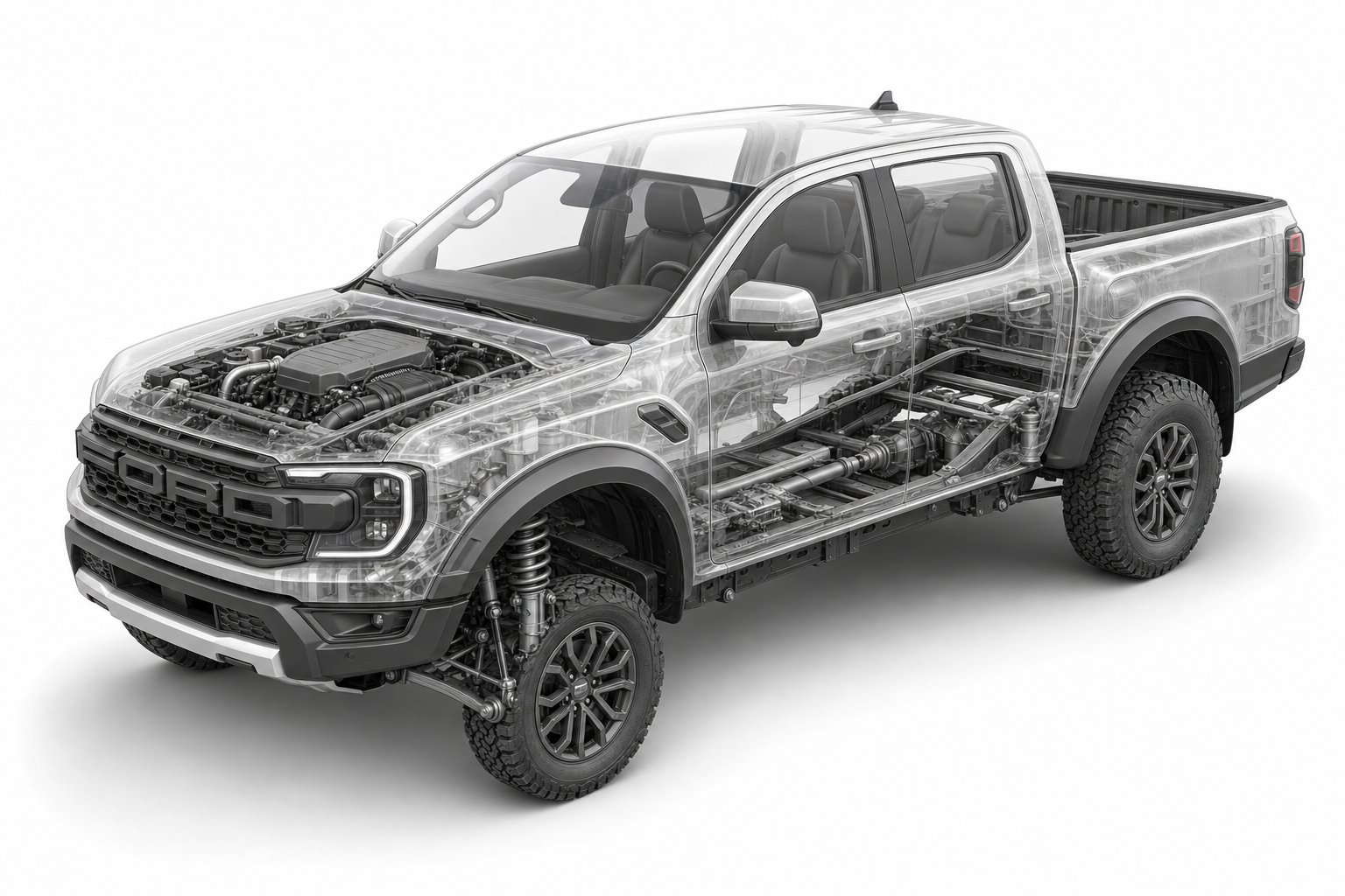 Przekrój modelu Ford Ranger Raptor.