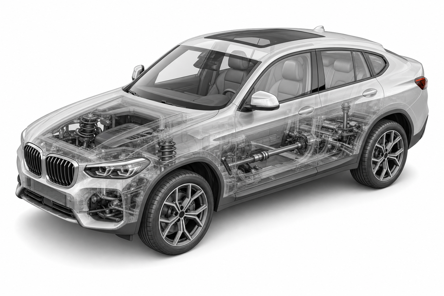 Przekrój modelu BMW X4.