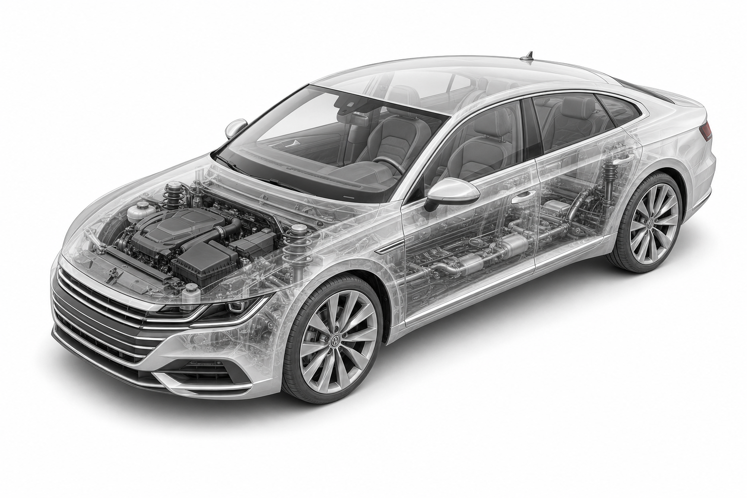 Przekrój modelu Volkswagen Arteon.