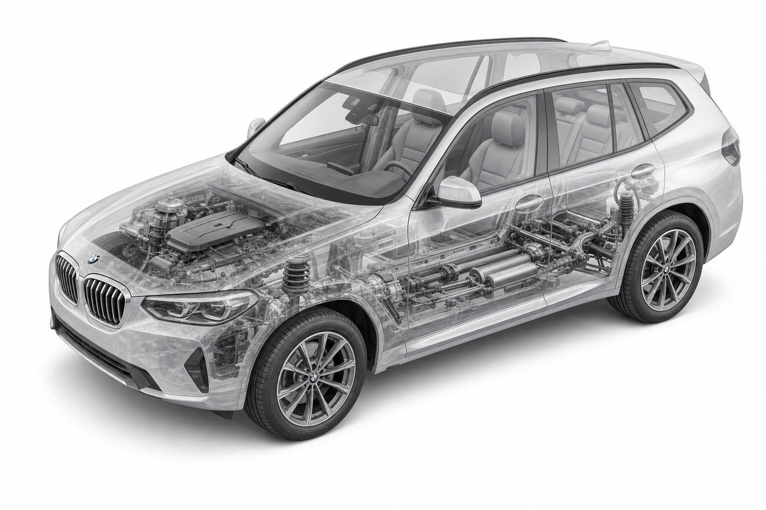 Przekrój modelu BMW X3.