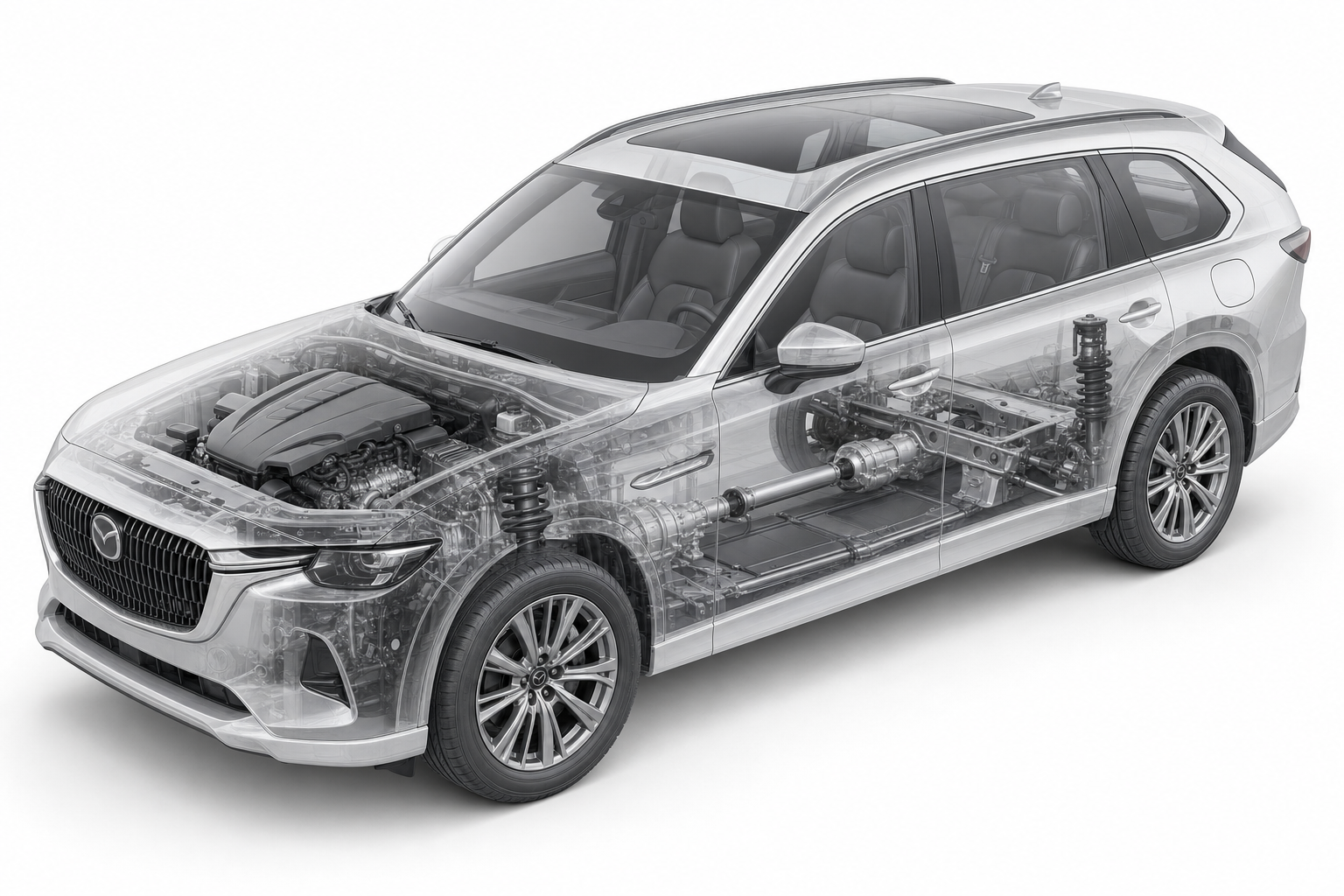 Przekrój modelu Mazda CX-80.