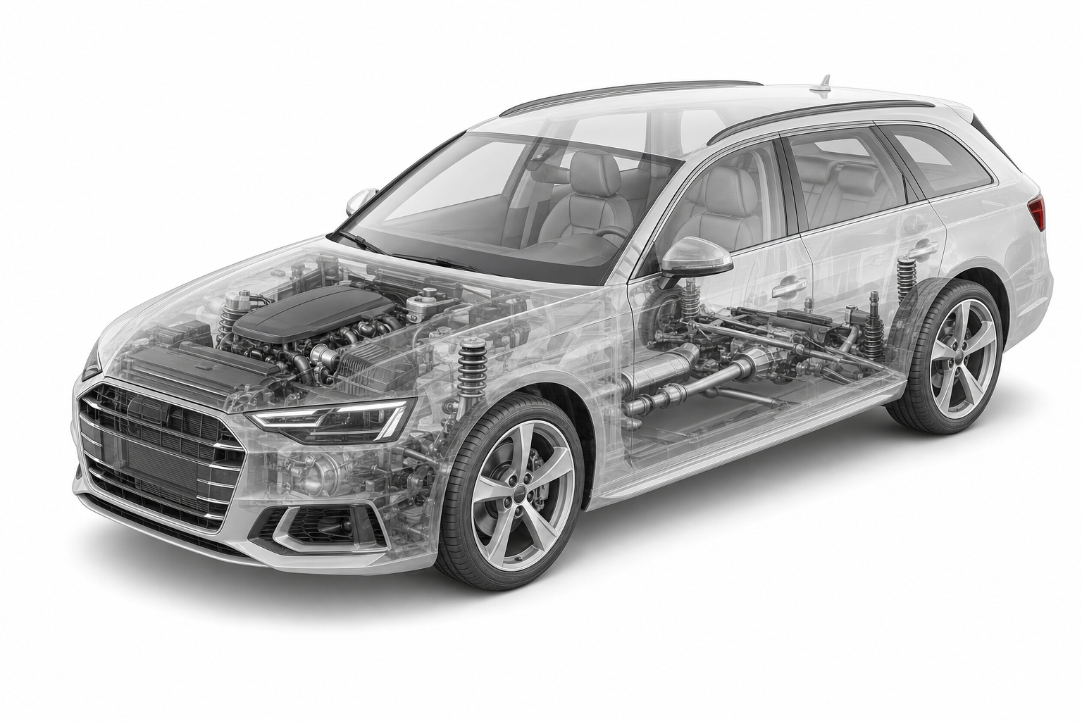 Przekrój modelu Audi A4 Avant.