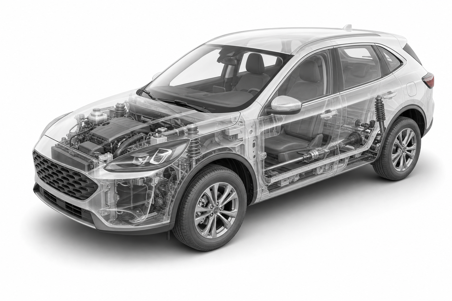 Przekrój modelu Ford Kuga.