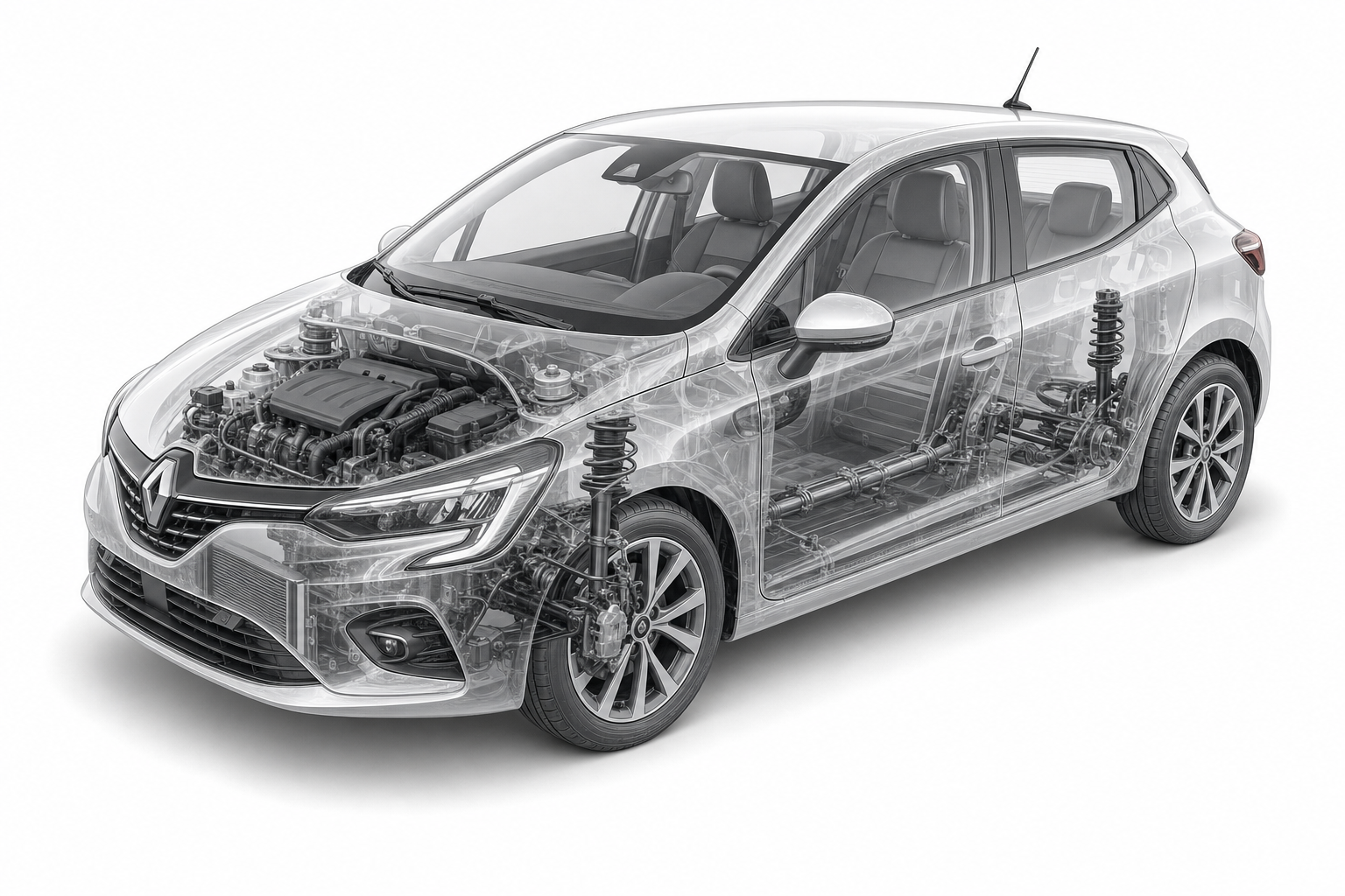 Przekrój modelu Renault Clio.