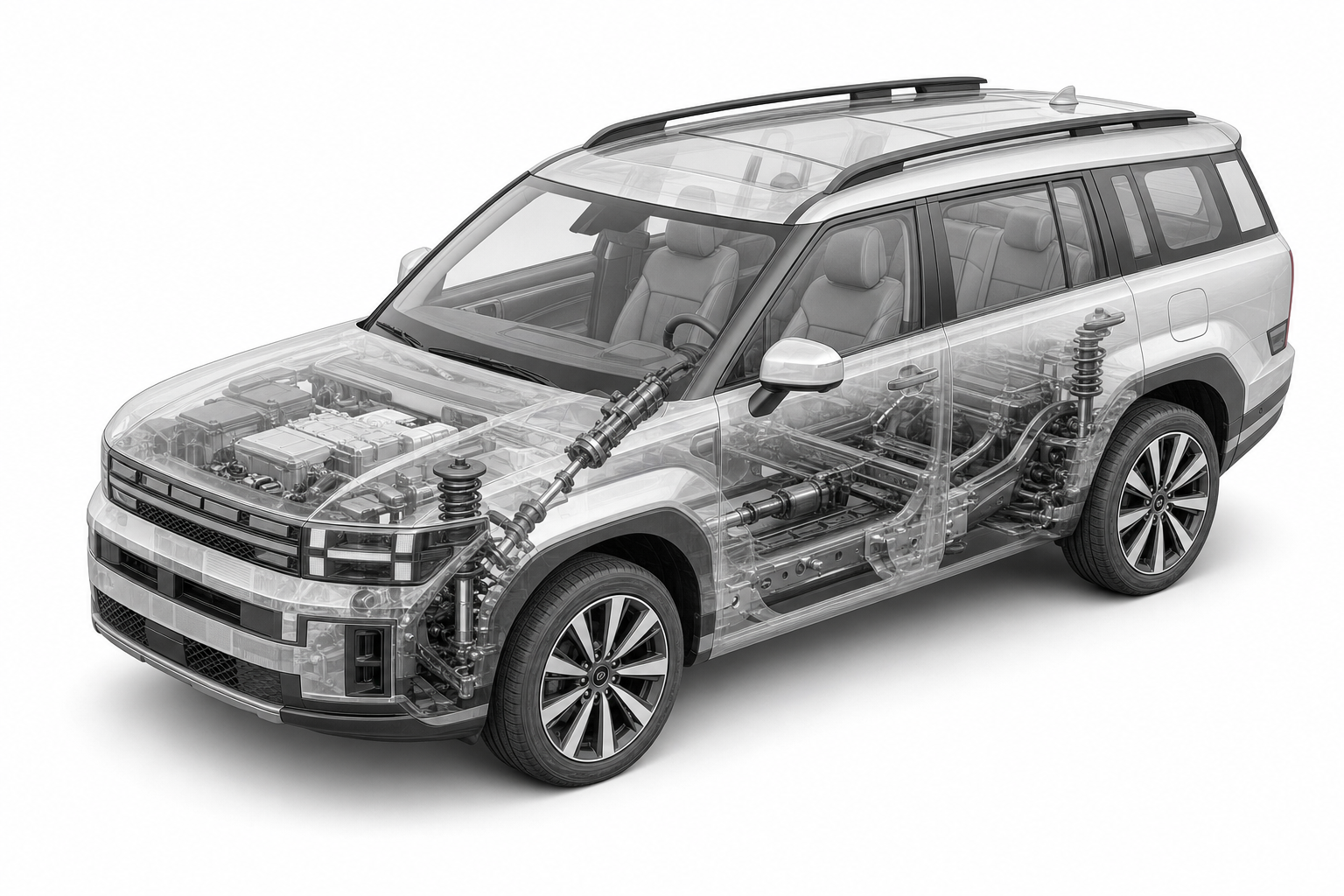 Przekrój modelu Hyundai Santa Fe.