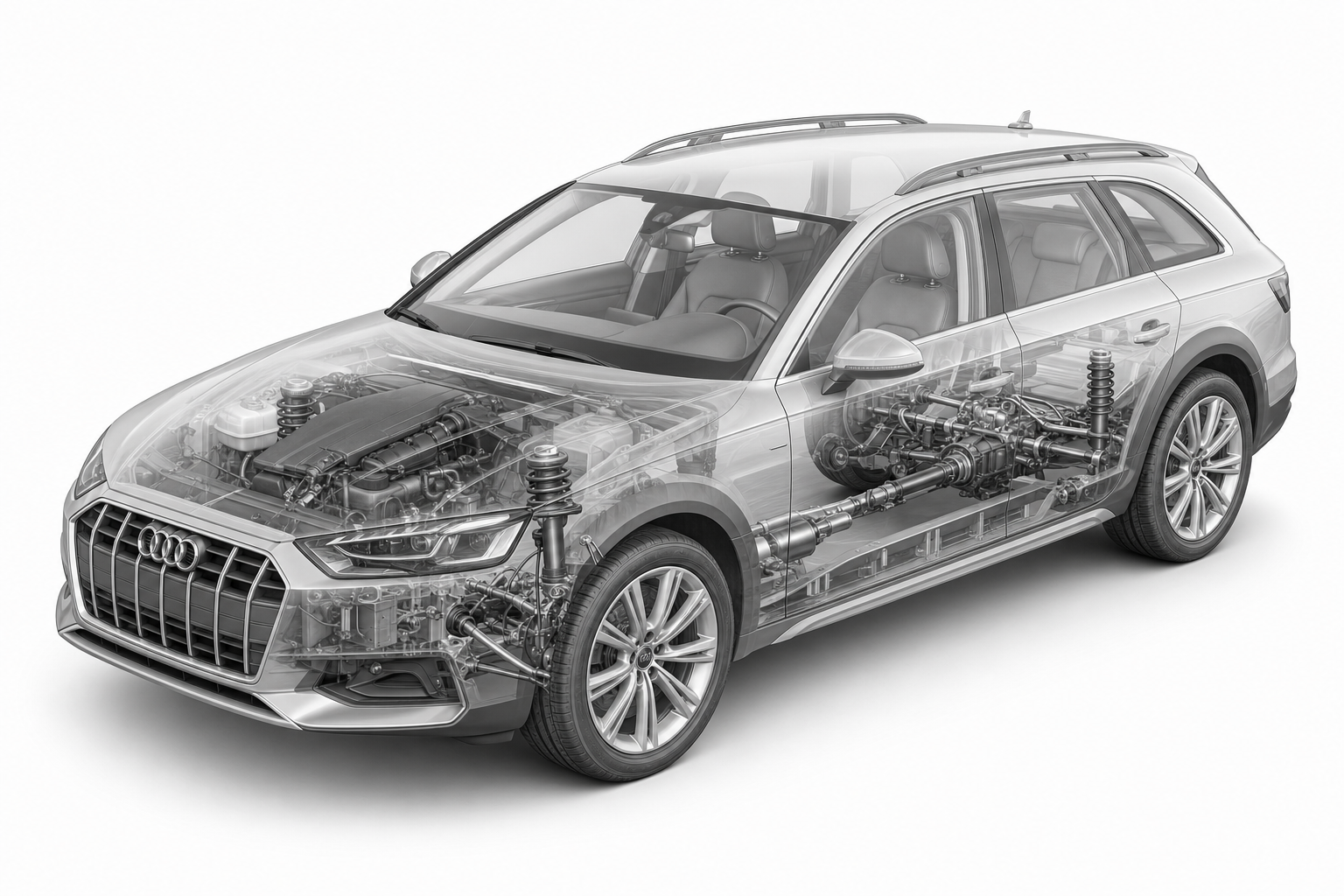 Przekrój modelu Audi A4 Allroad.