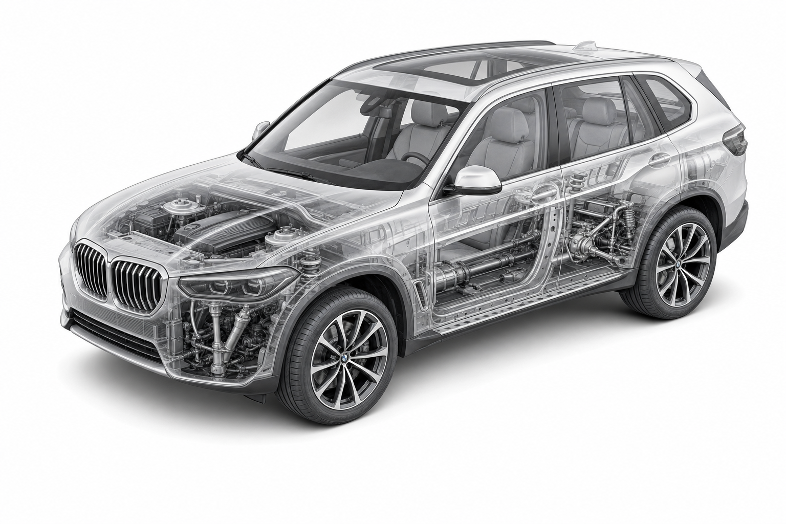 Przekrój modelu BMW X5.
