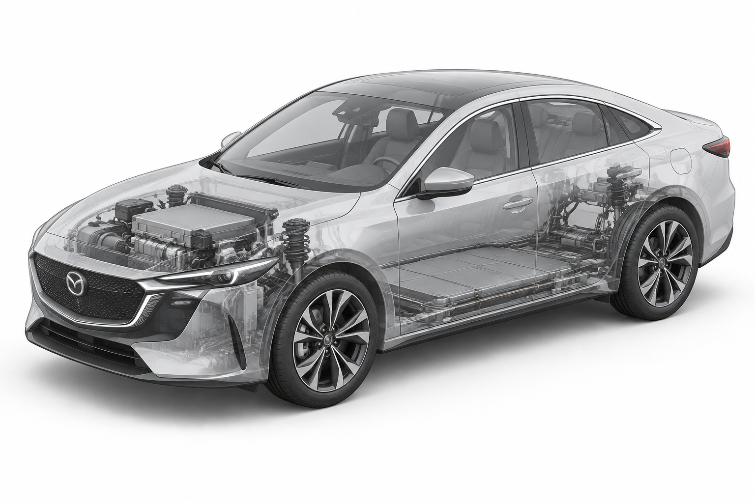 Przekrój modelu Mazda 6e.