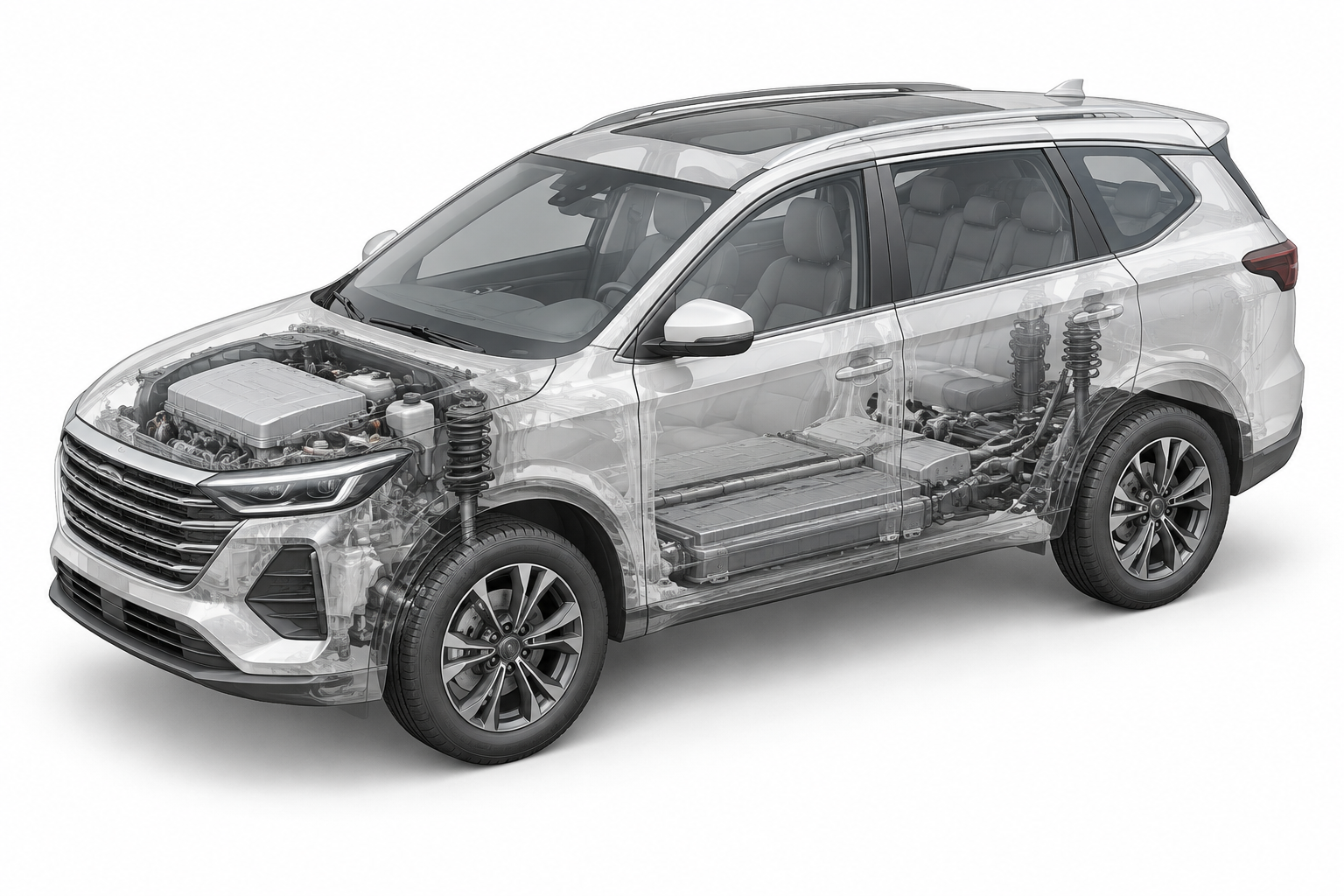 Przekrój modelu Jac JS8 Pro.