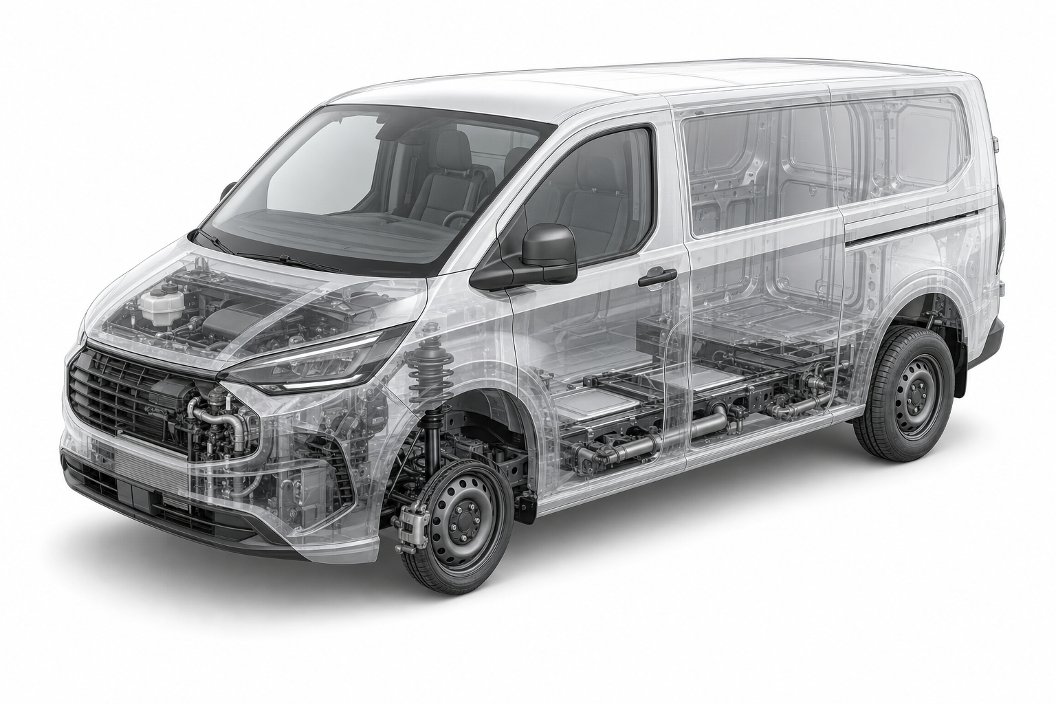 Przekrój modelu Ford Transit Custom.