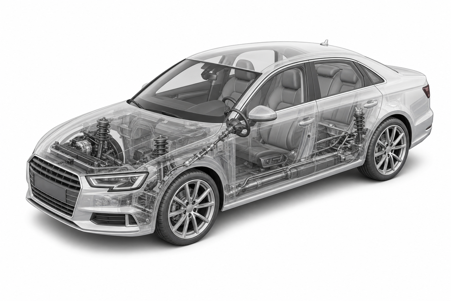 Przekrój modelu Audi A3 Limousine.