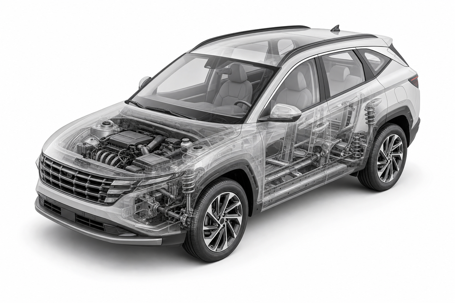 Przekrój modelu Hyundai Tucson.