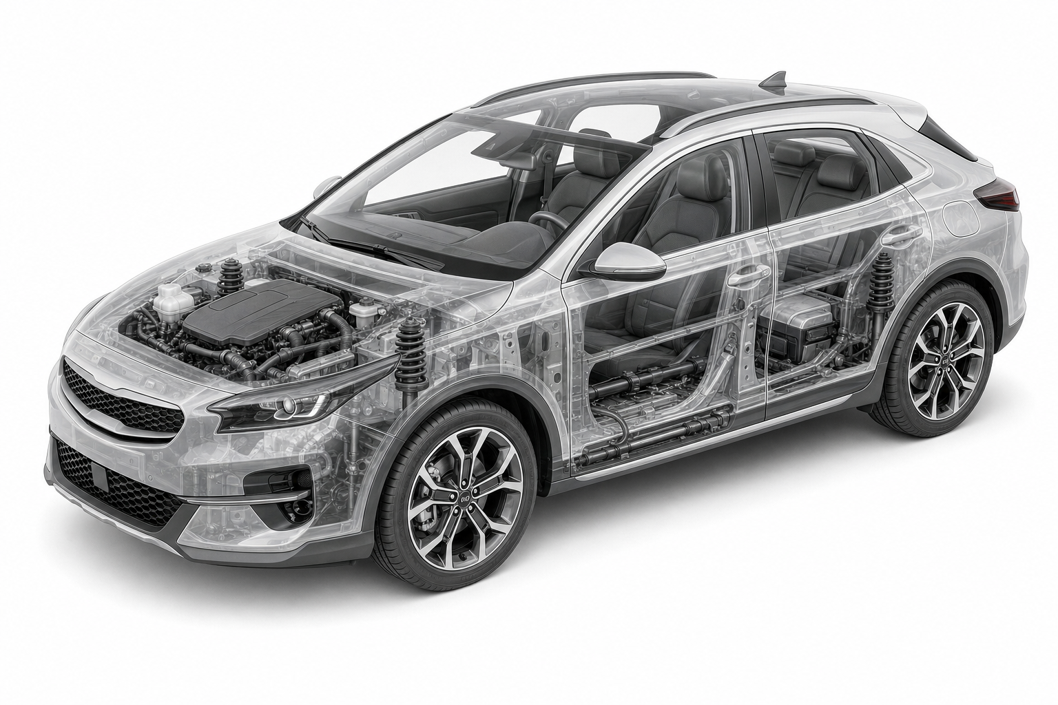 Przekrój modelu Kia XCeed.