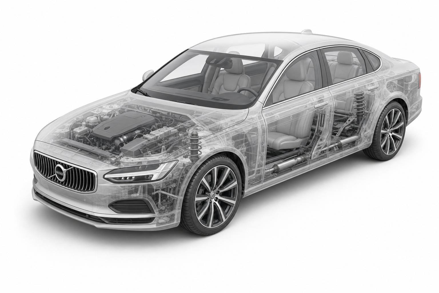 Przekrój modelu Volvo S90.