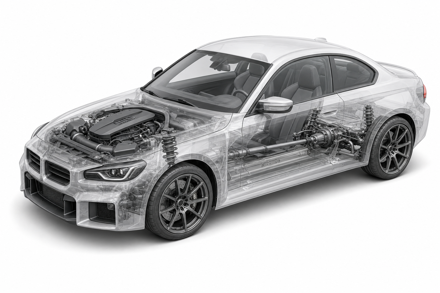 Przekrój modelu BMW M2.