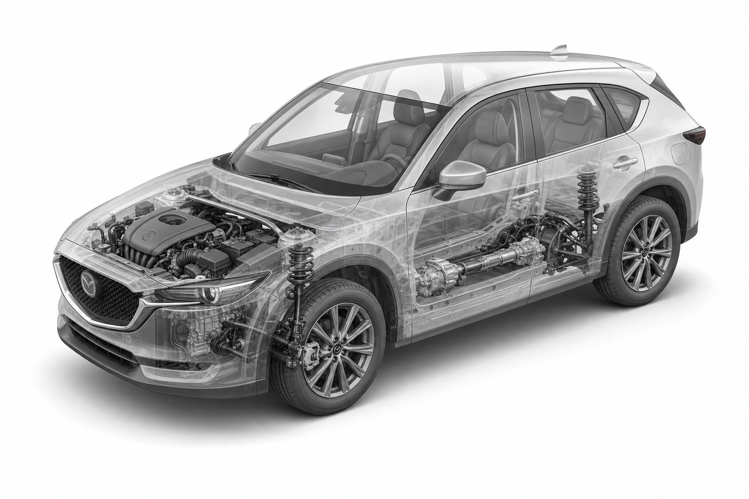 Przekrój modelu Mazda CX-5.