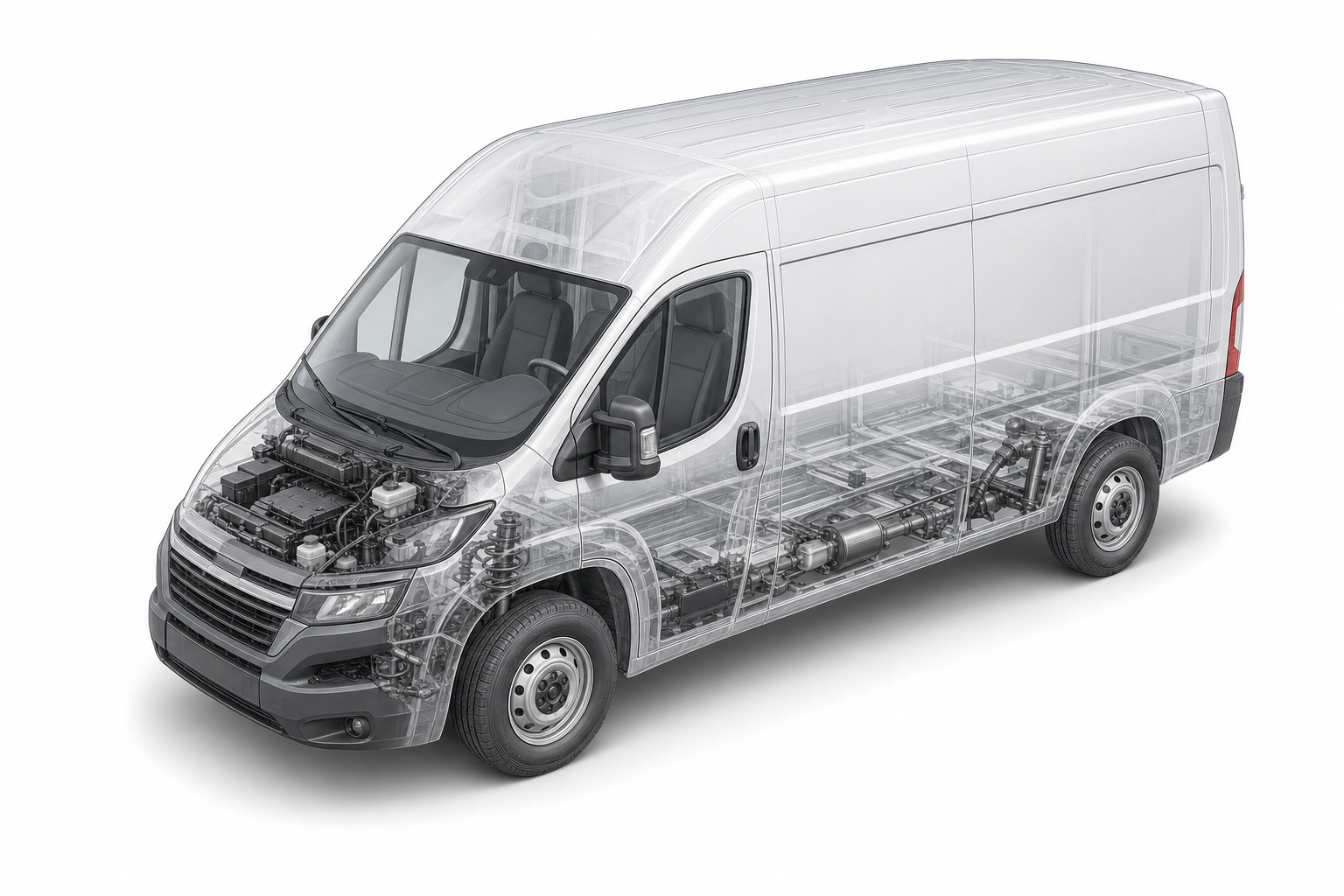 Przekrój modelu Opel Movano.