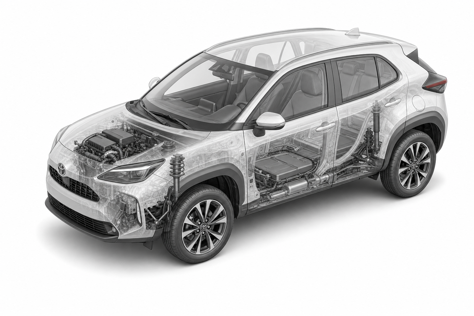 Przekrój modelu Toyota Yaris Cross.