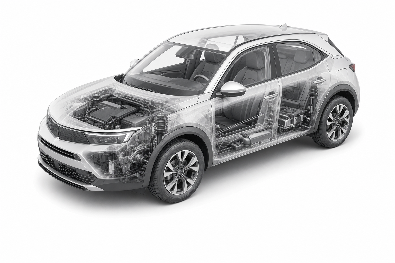 Przekrój modelu Opel Mokka.
