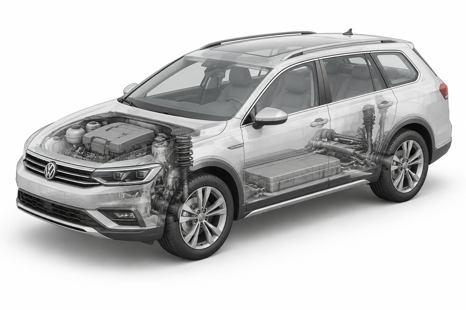 Przekrój modelu Volkswagen Passat Alltrack.