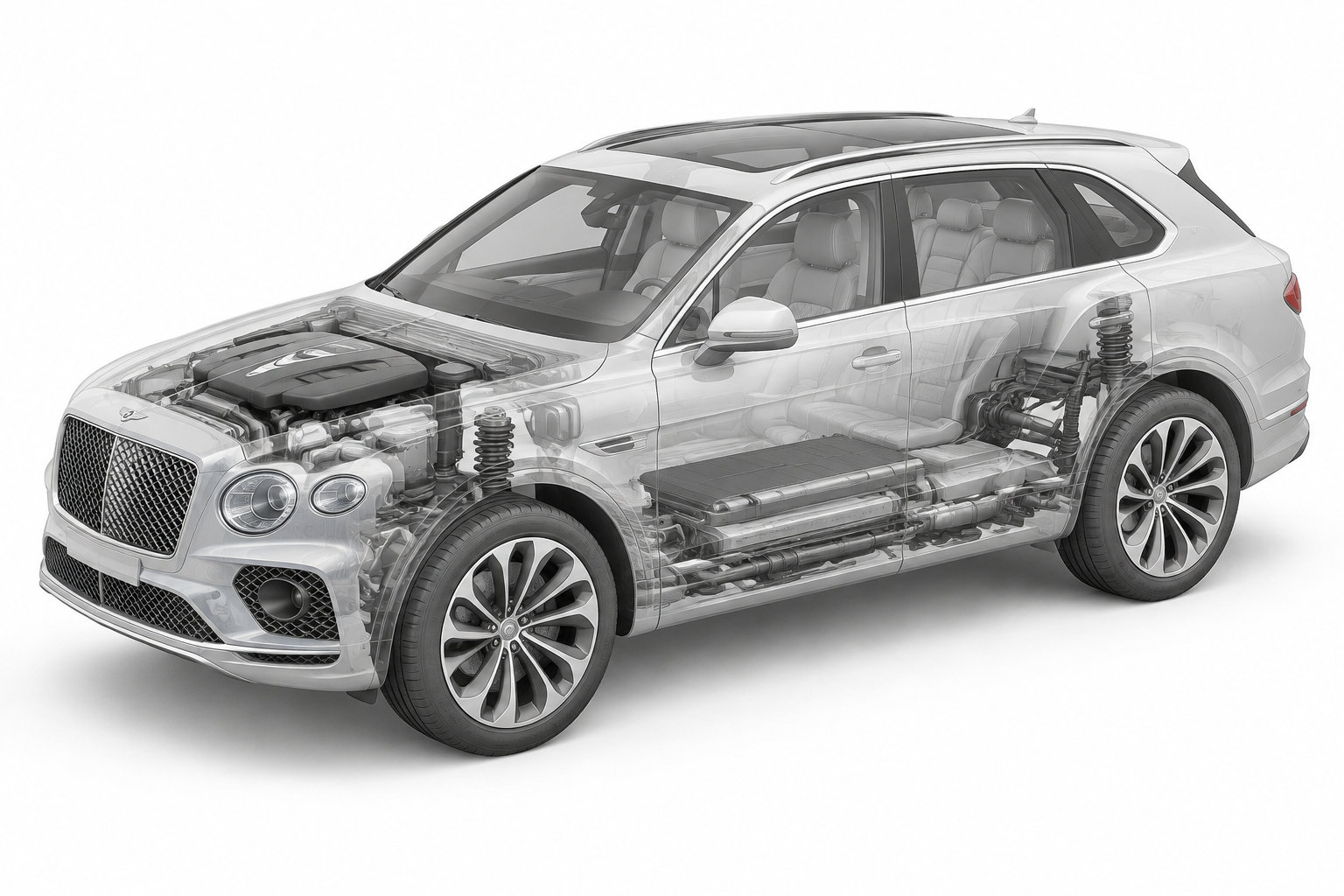 Przekrój modelu Bentley Bentayga.