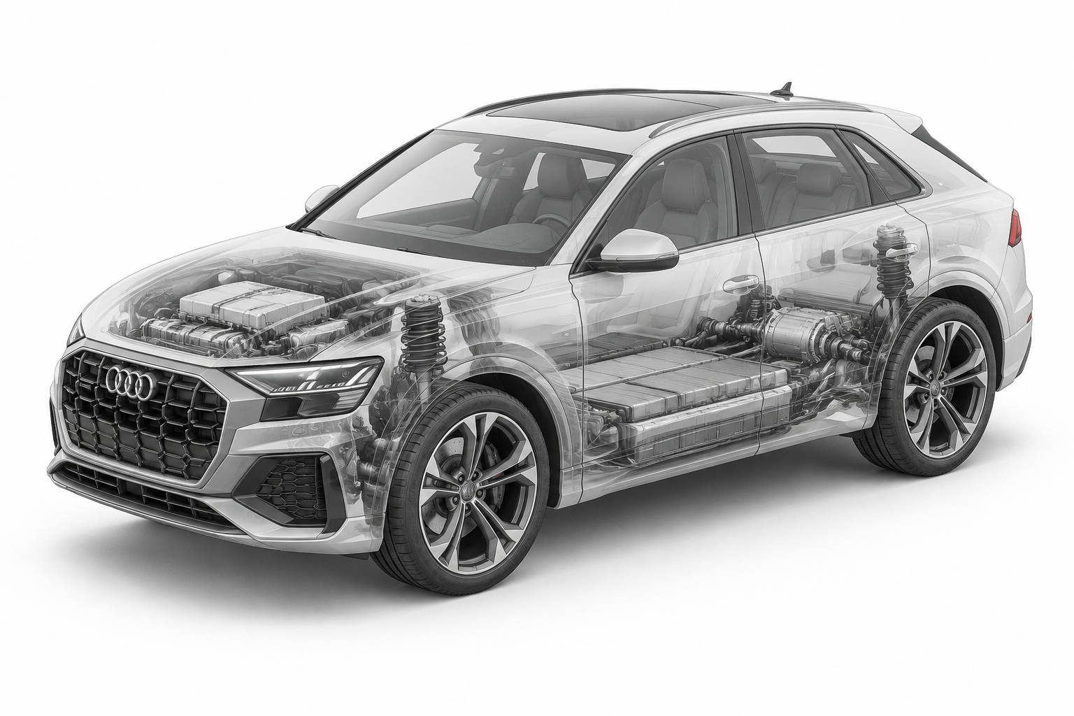 Przekrój modelu Audi SQ8.