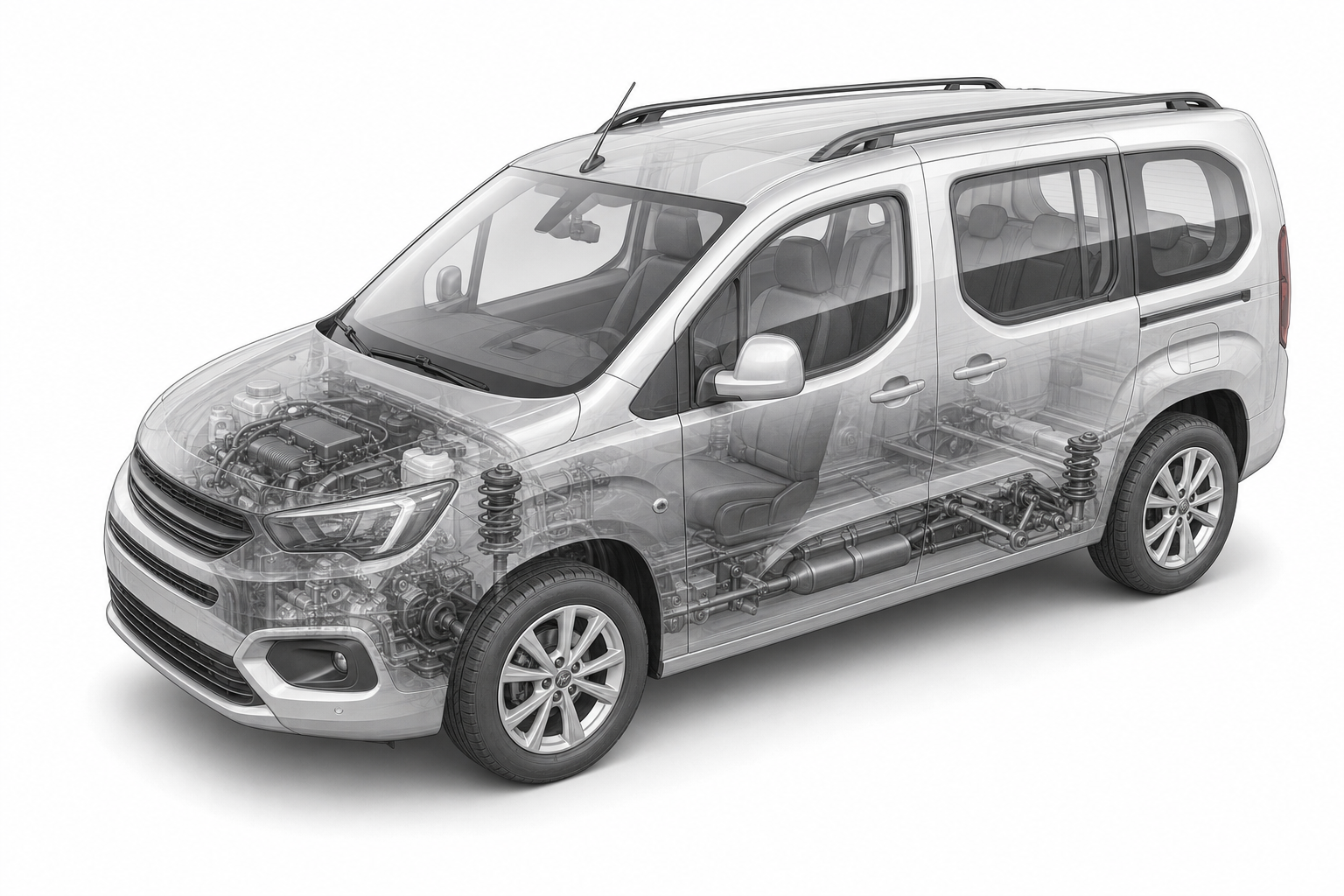 Przekrój modelu Toyota Proace City Verso.