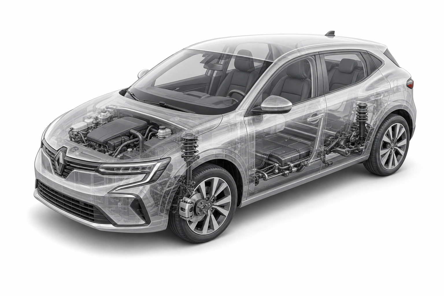 Przekrój modelu Renault Megane.