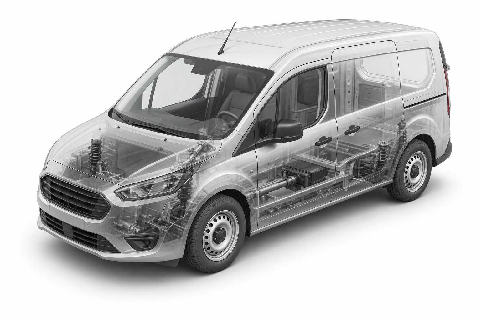 Przekrój modelu Ford Transit Connect.