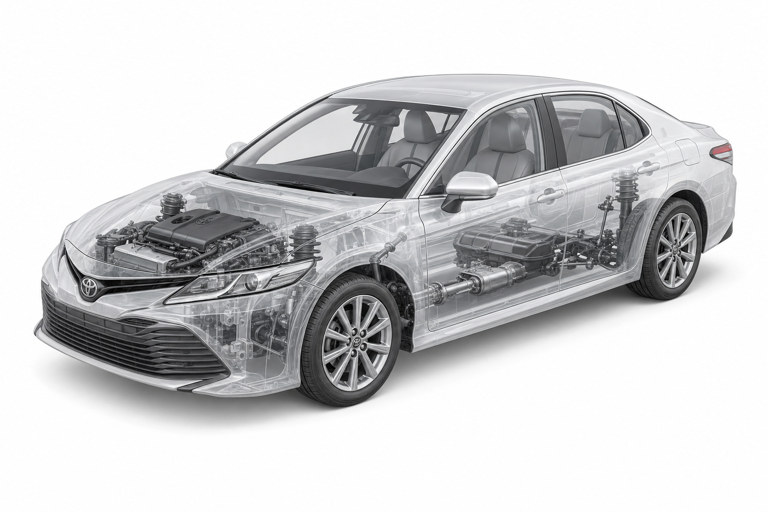 Przekrój modelu Toyota Camry.