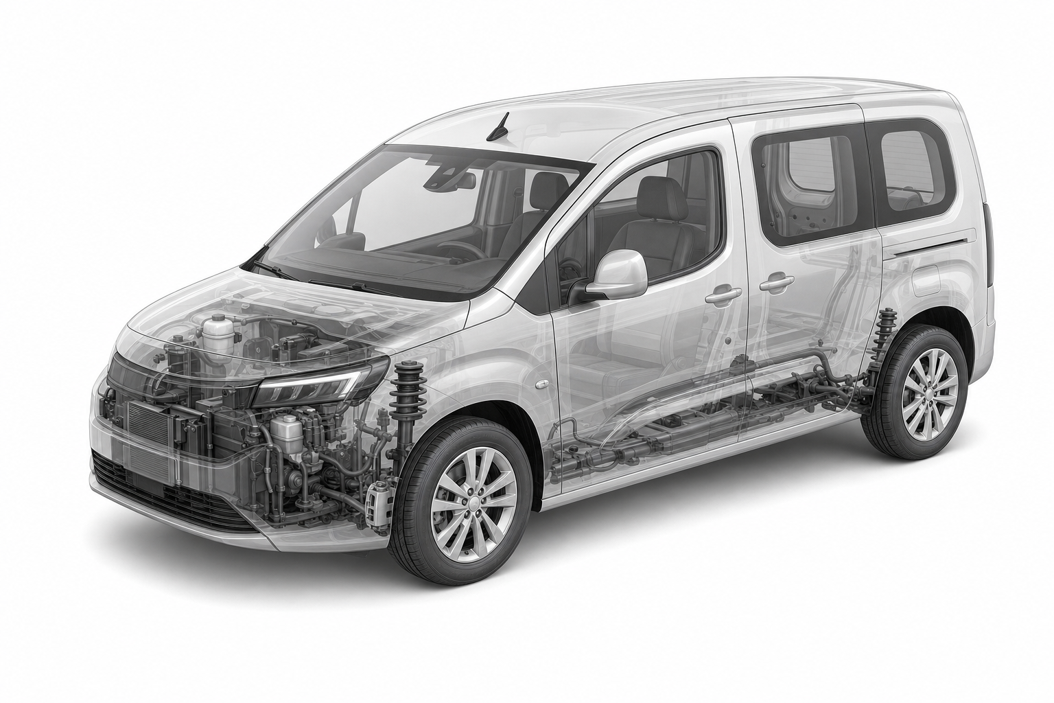Przekrój modelu Toyota Proace City.