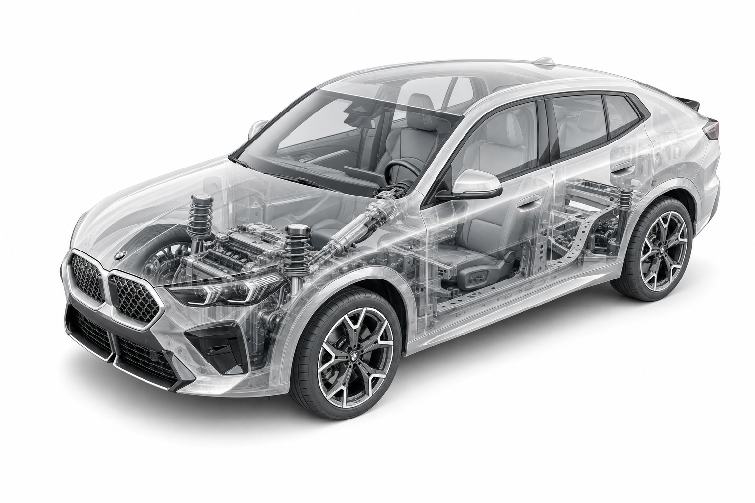 Przekrój modelu BMW X2.