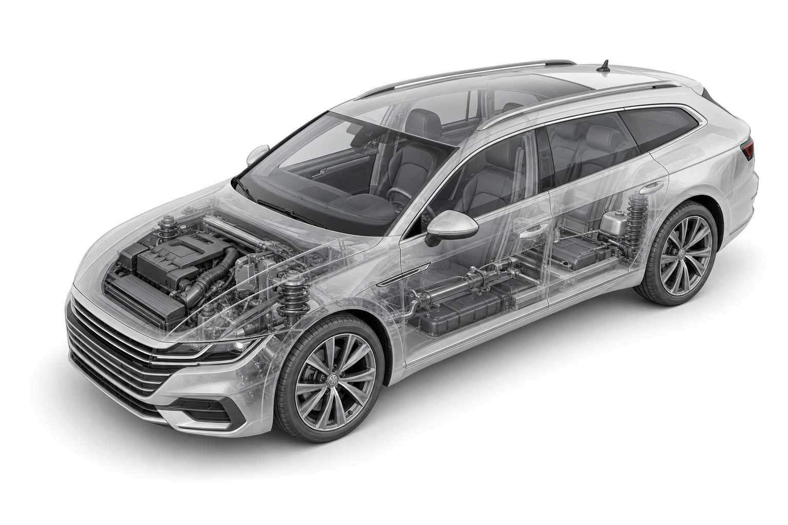 Przekrój modelu Volkswagen Arteon Shooting Brake.