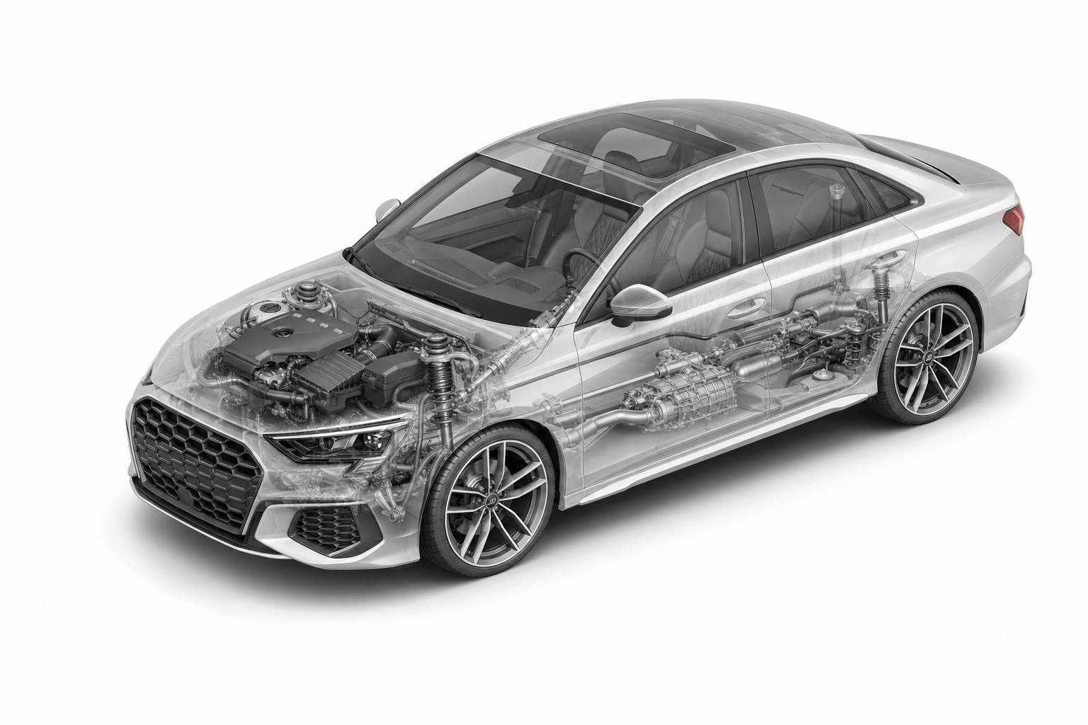 Przekrój modelu Audi S3 Limousine.