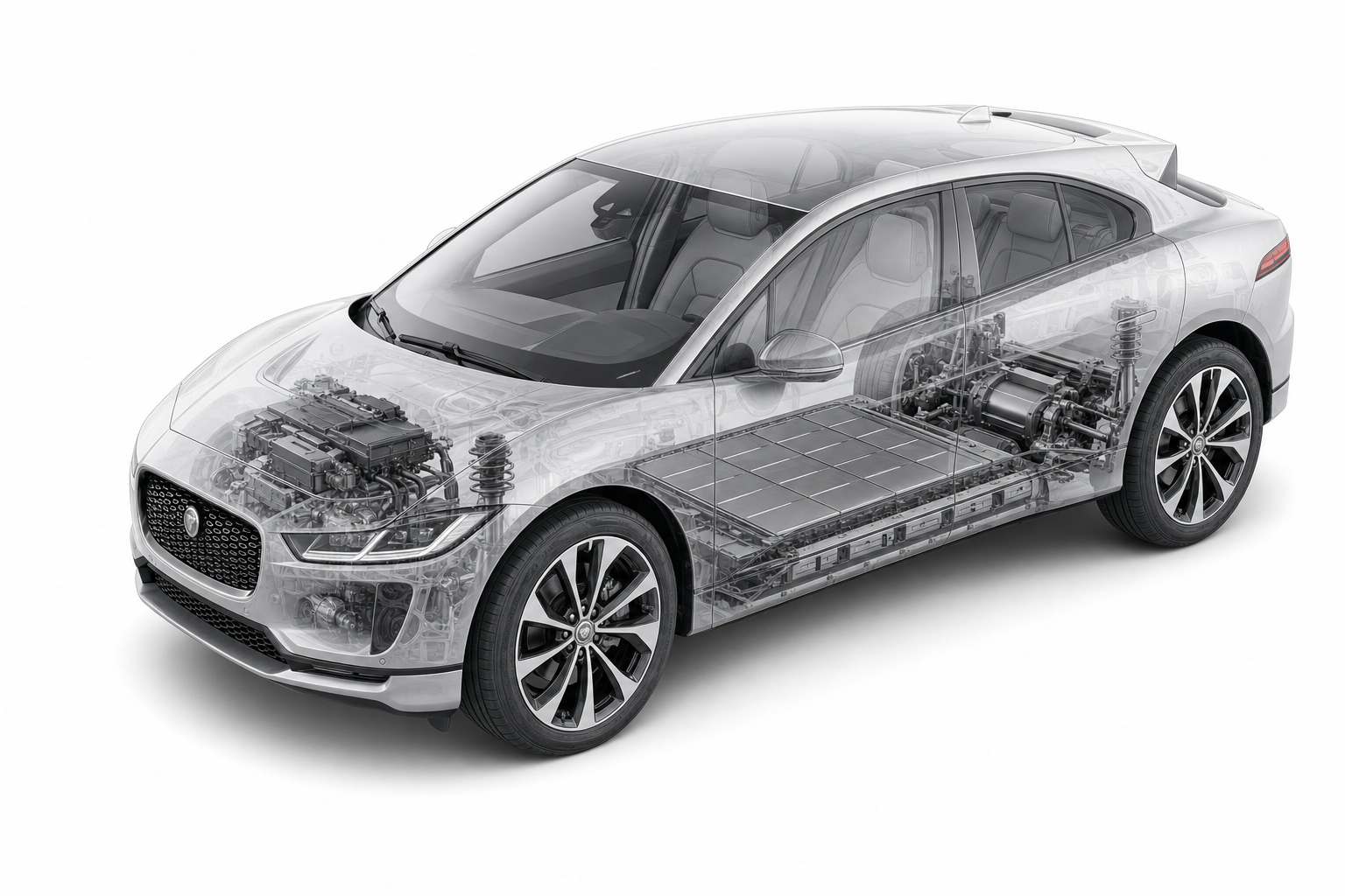 Przekrój modelu Jaguar I-Pace.