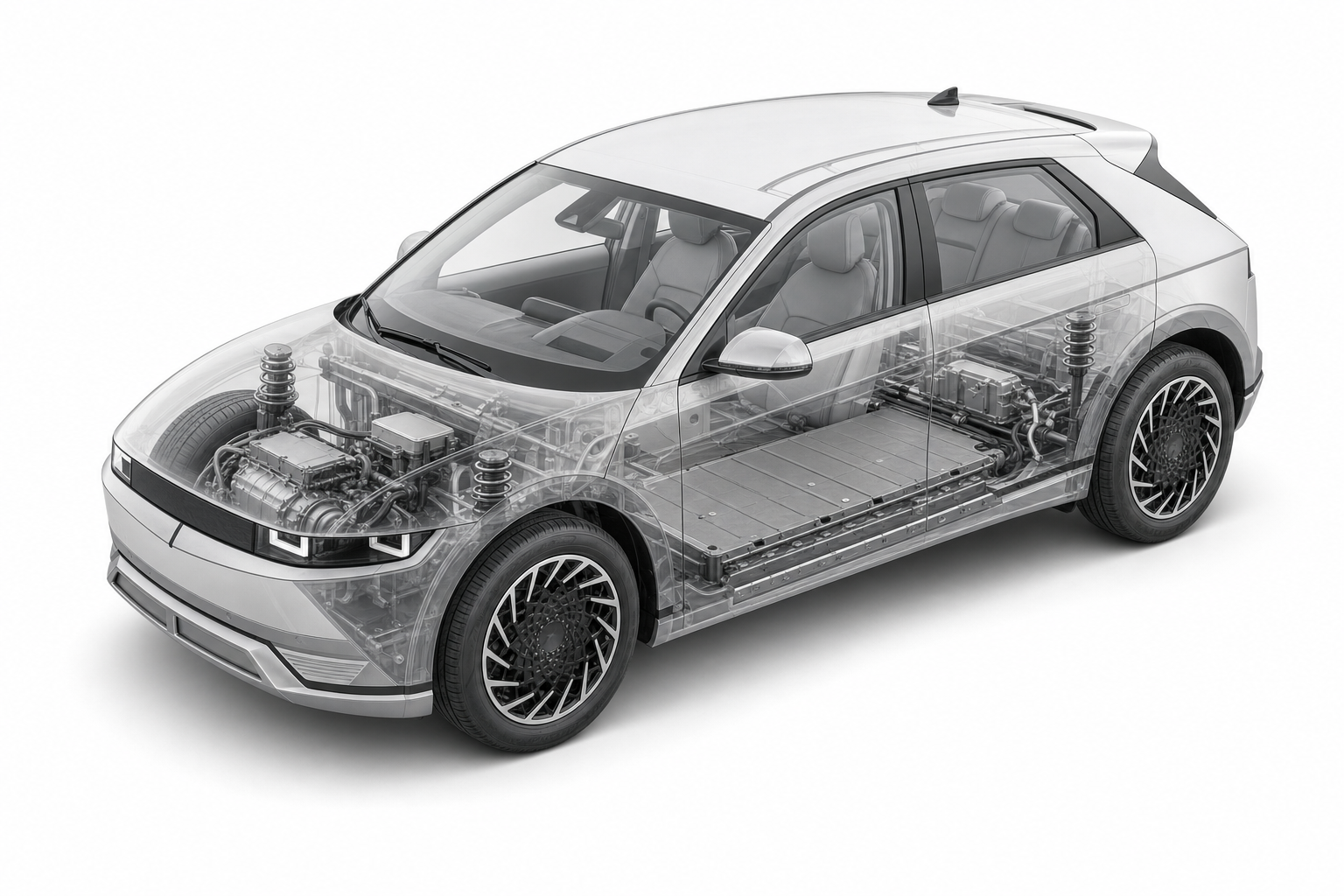 Przekrój modelu Hyundai IONIQ 5.