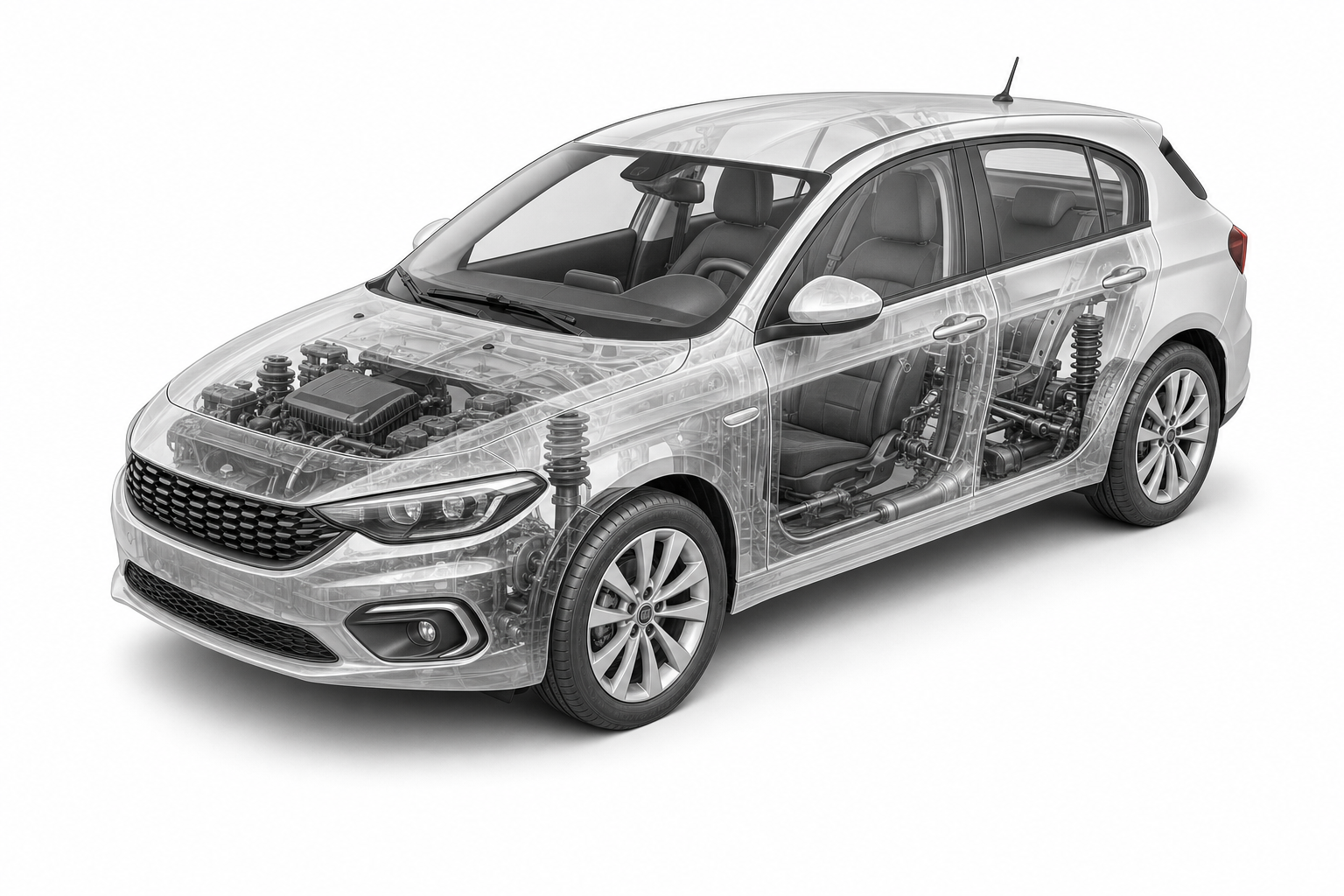 Przekrój modelu Fiat Tipo.