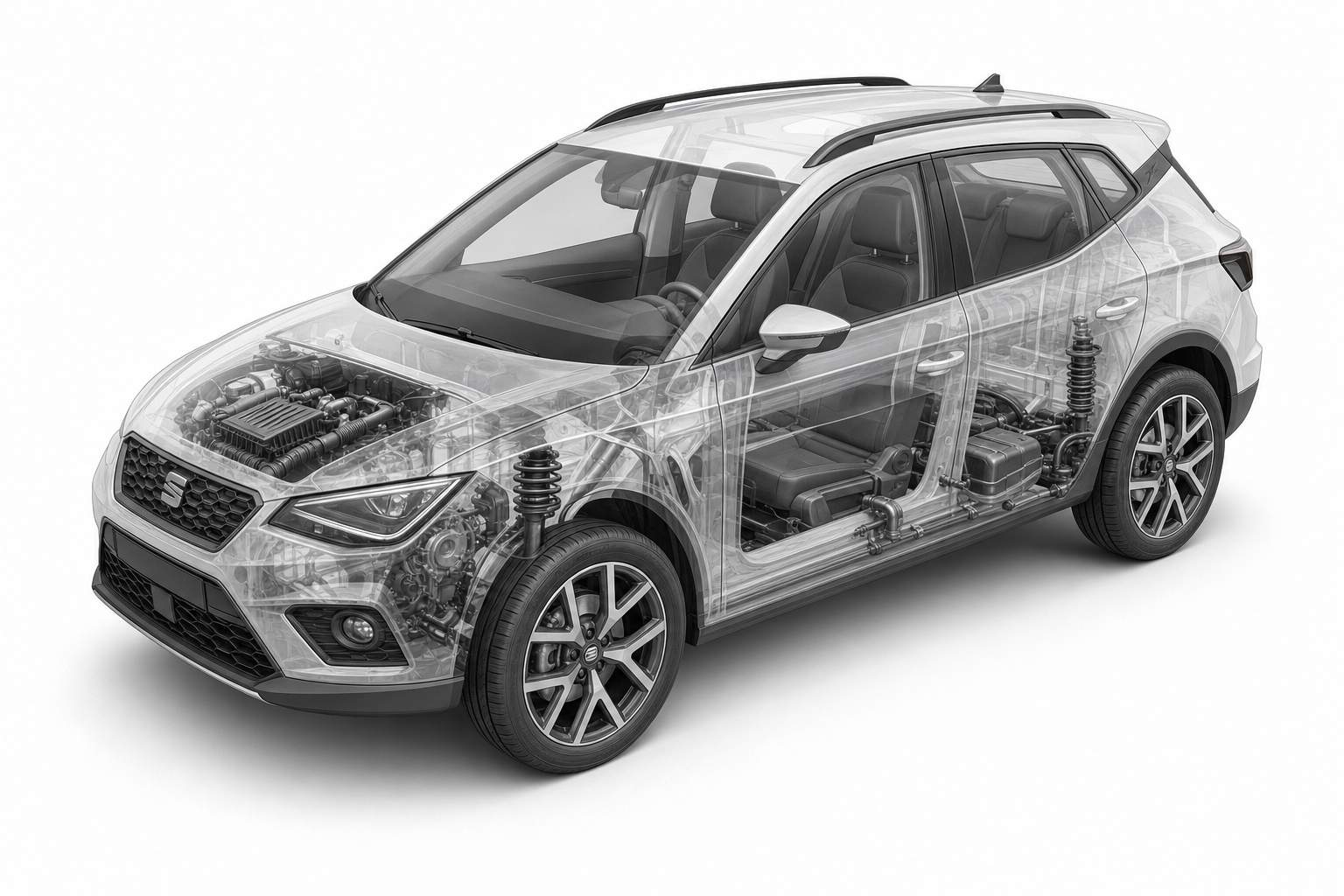 Przekrój modelu Seat Arona.