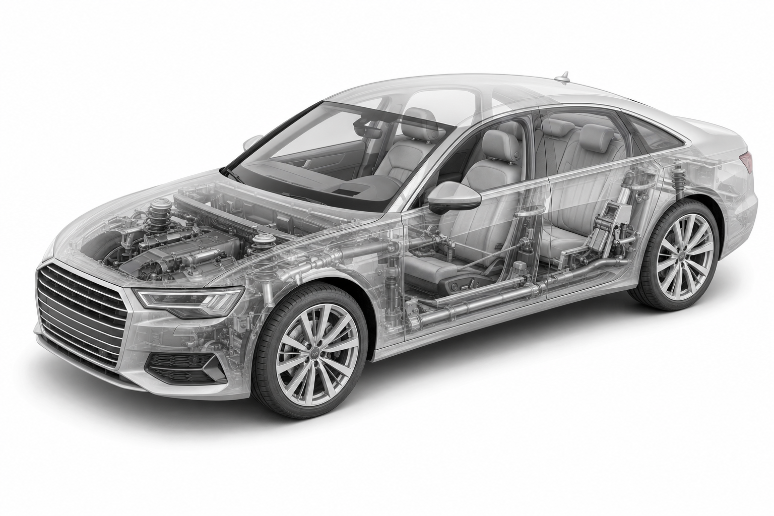 Przekrój modelu Audi A6 Limousine.