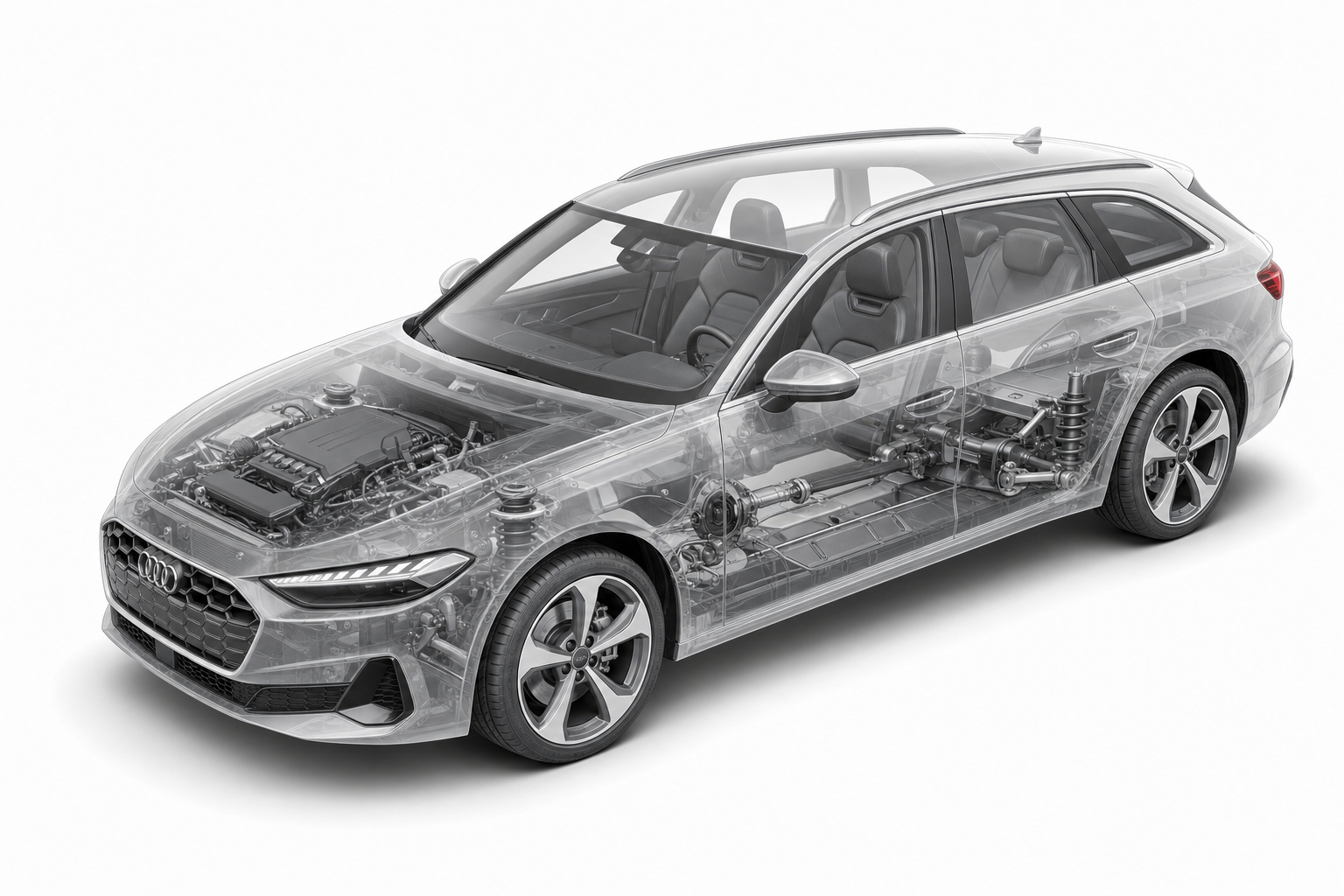 Przekrój modelu Audi A5 Avant.