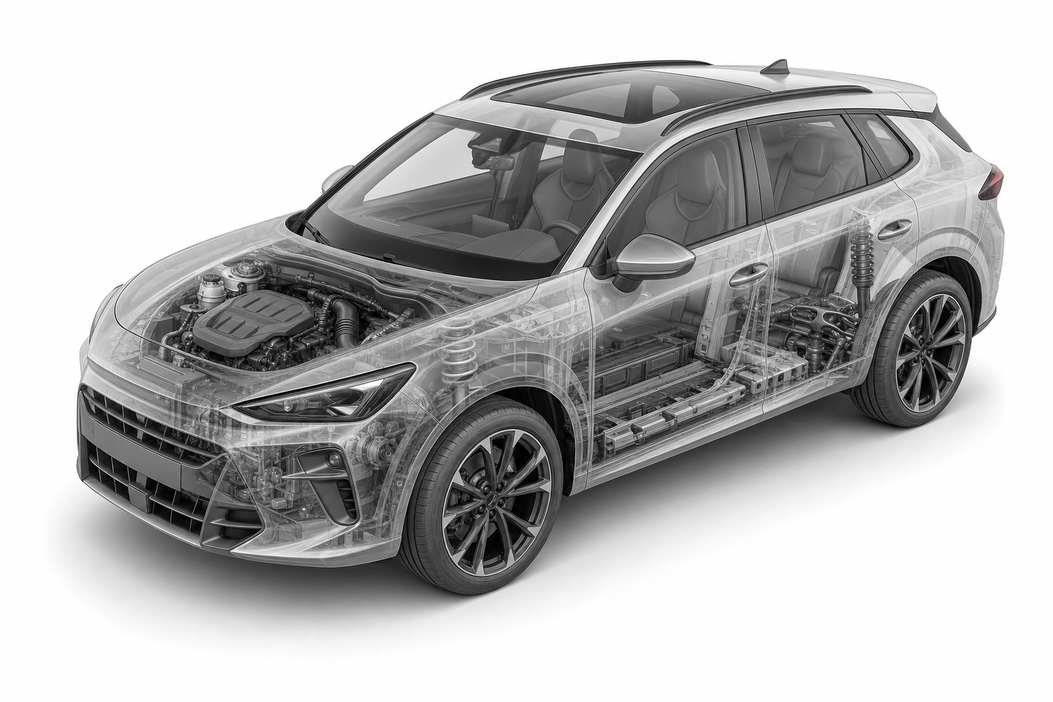 Przekrój modelu Cupra Terramar.