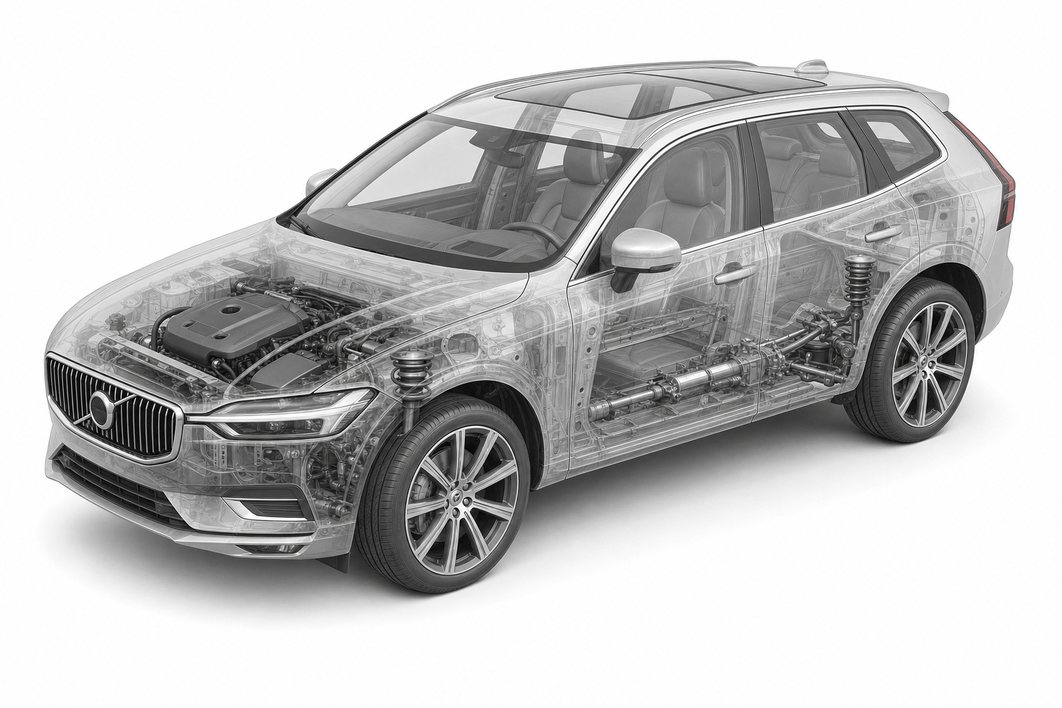 Przekrój modelu Volvo XC 60.