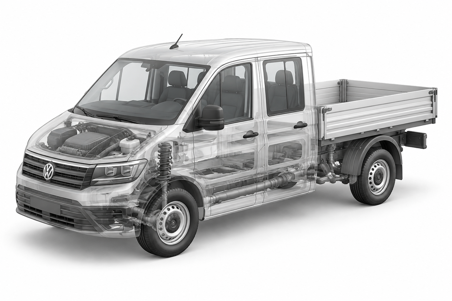 Przekrój modelu Volkswagen Crafter Doka.