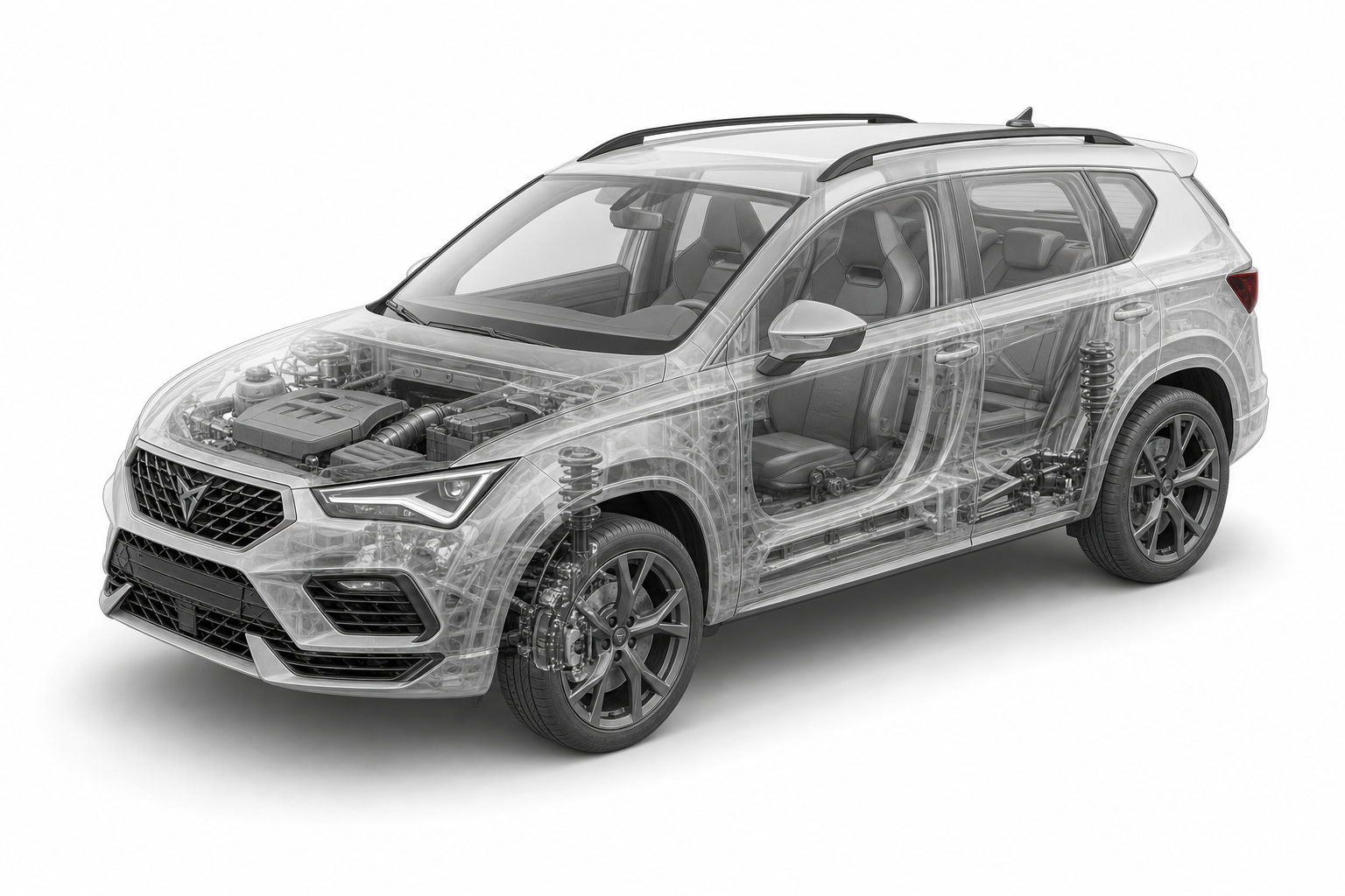Przekrój modelu Cupra Ateca.