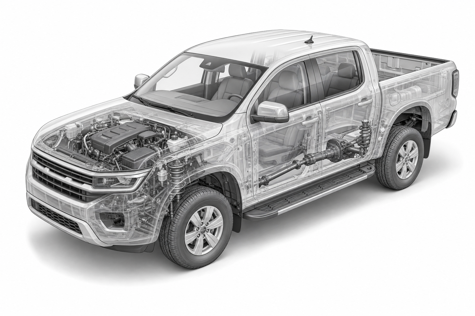 Przekrój modelu Volkswagen Amarok.