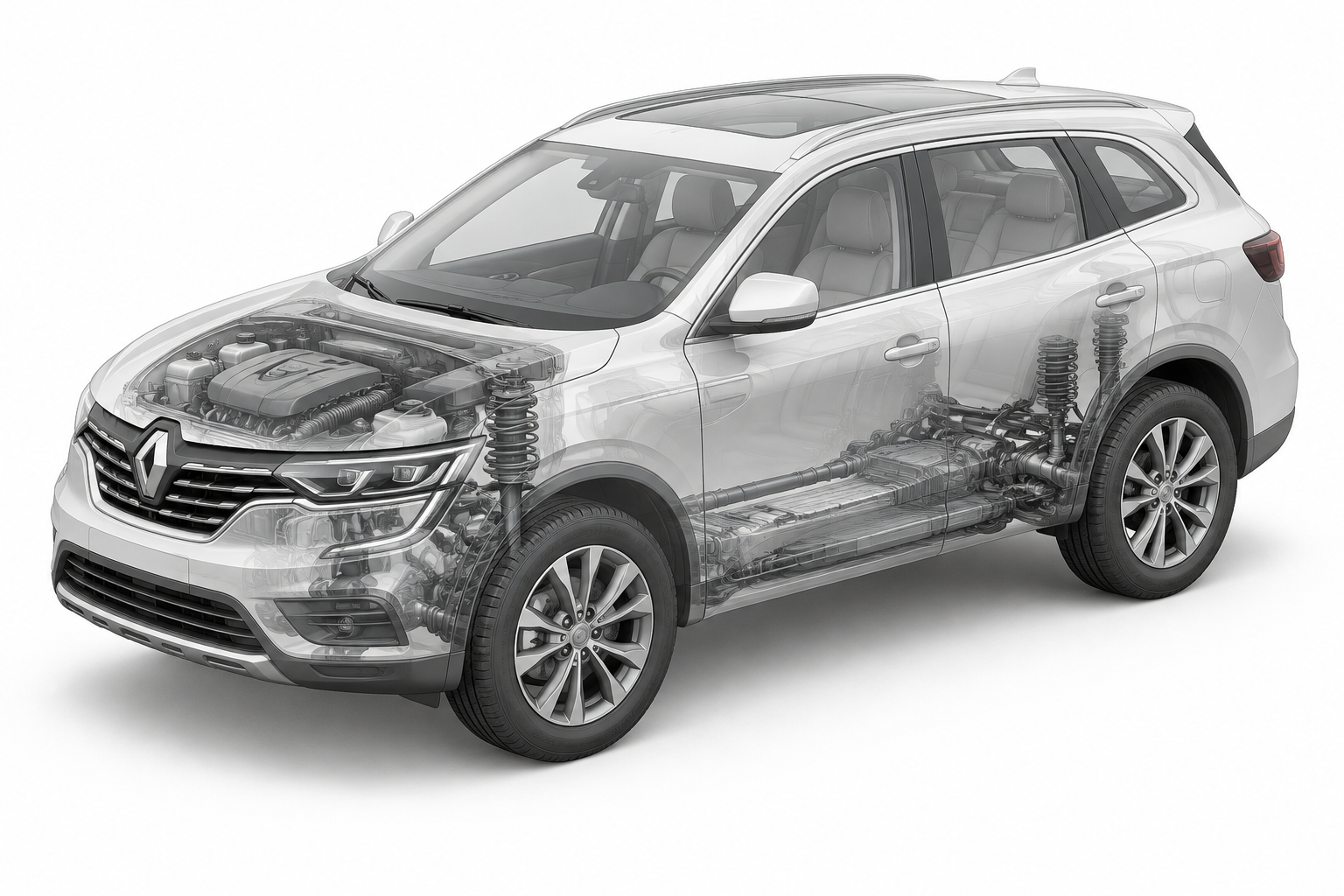 Przekrój modelu Renault Koleos.