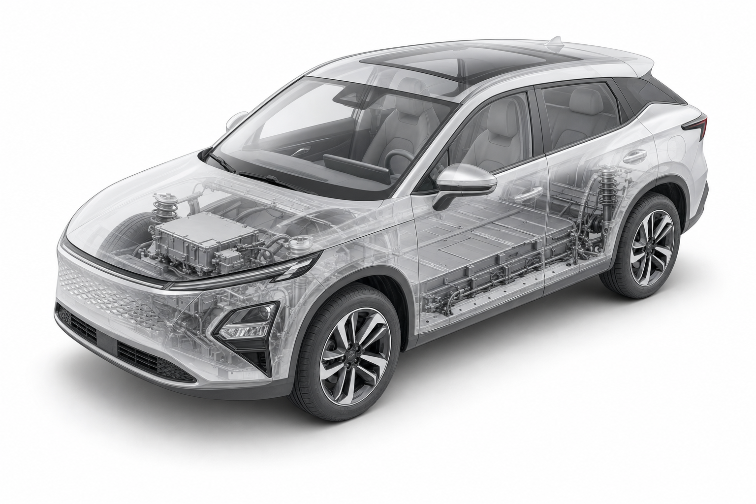 Przekrój modelu Omoda E5.