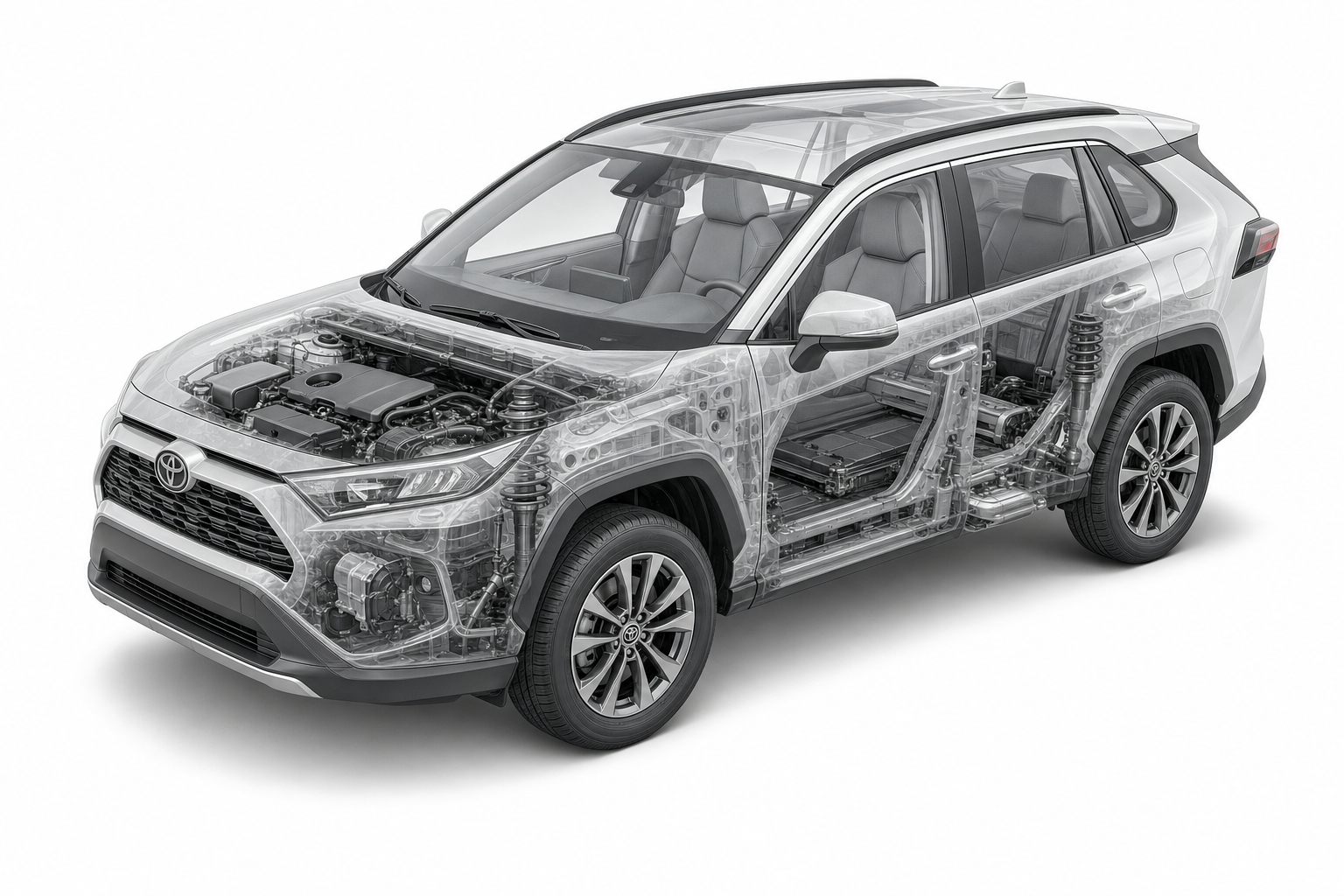 Przekrój modelu Toyota RAV4.